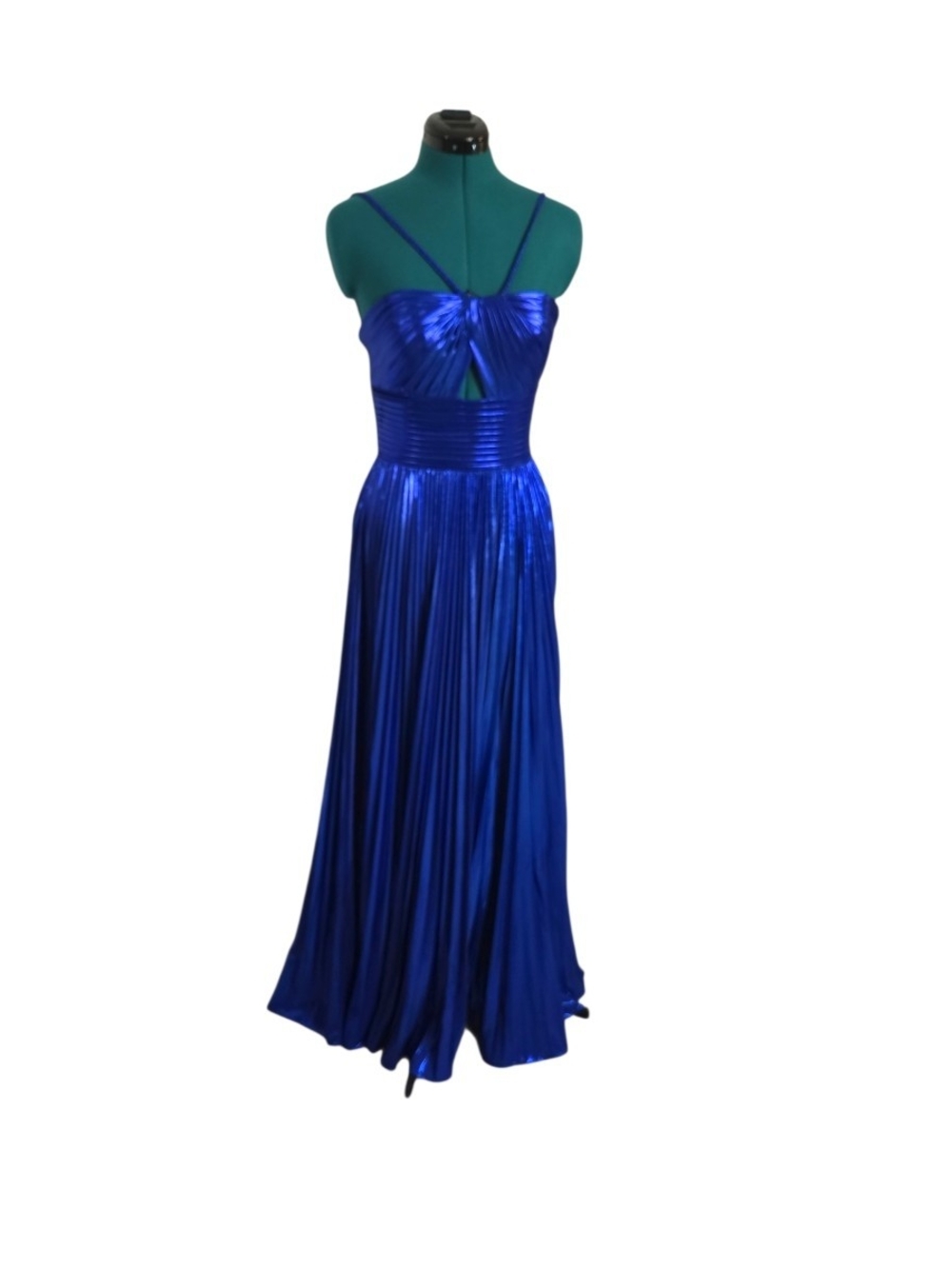 Metallic Cobalt Blue Pleated Formal Gown Size 2 | Prom, Gala, Evening